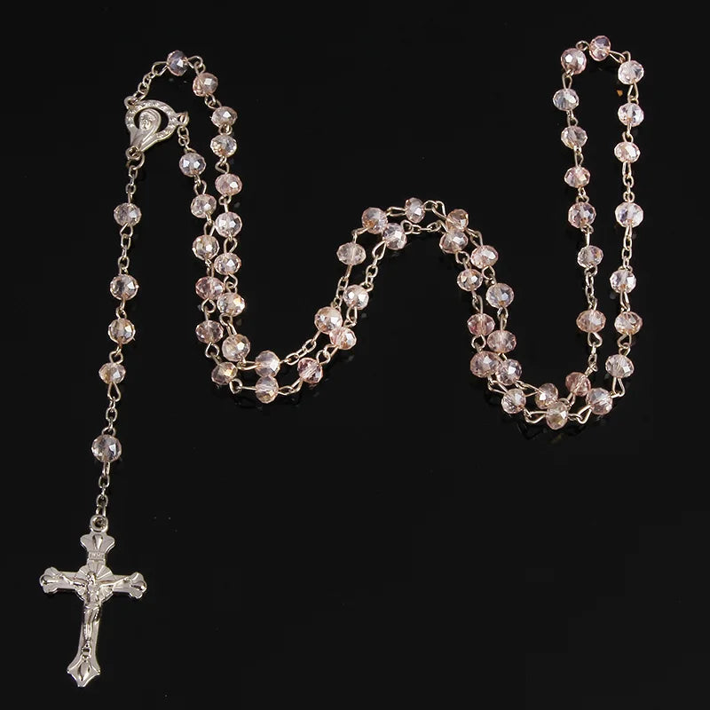 Chapelet en Perles de Cristal Transparent