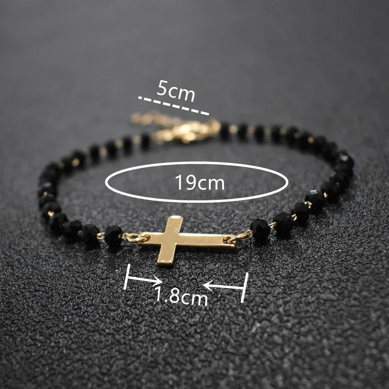 Bracelet Élévation Dorée avec Perles Noires