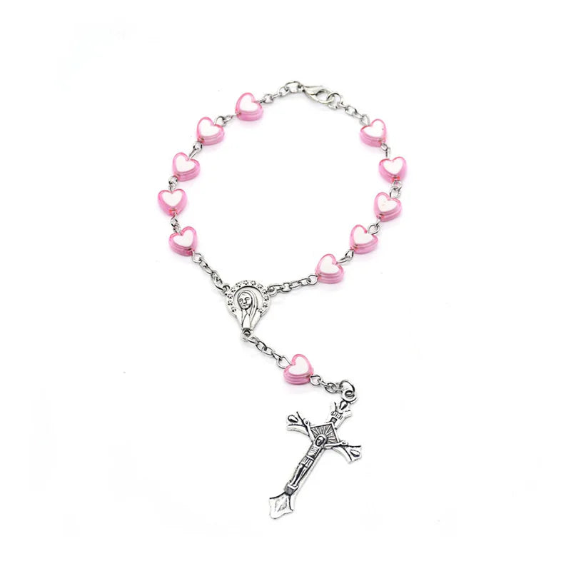 Dizainier Bracelet avec Perles Cœurs Roses