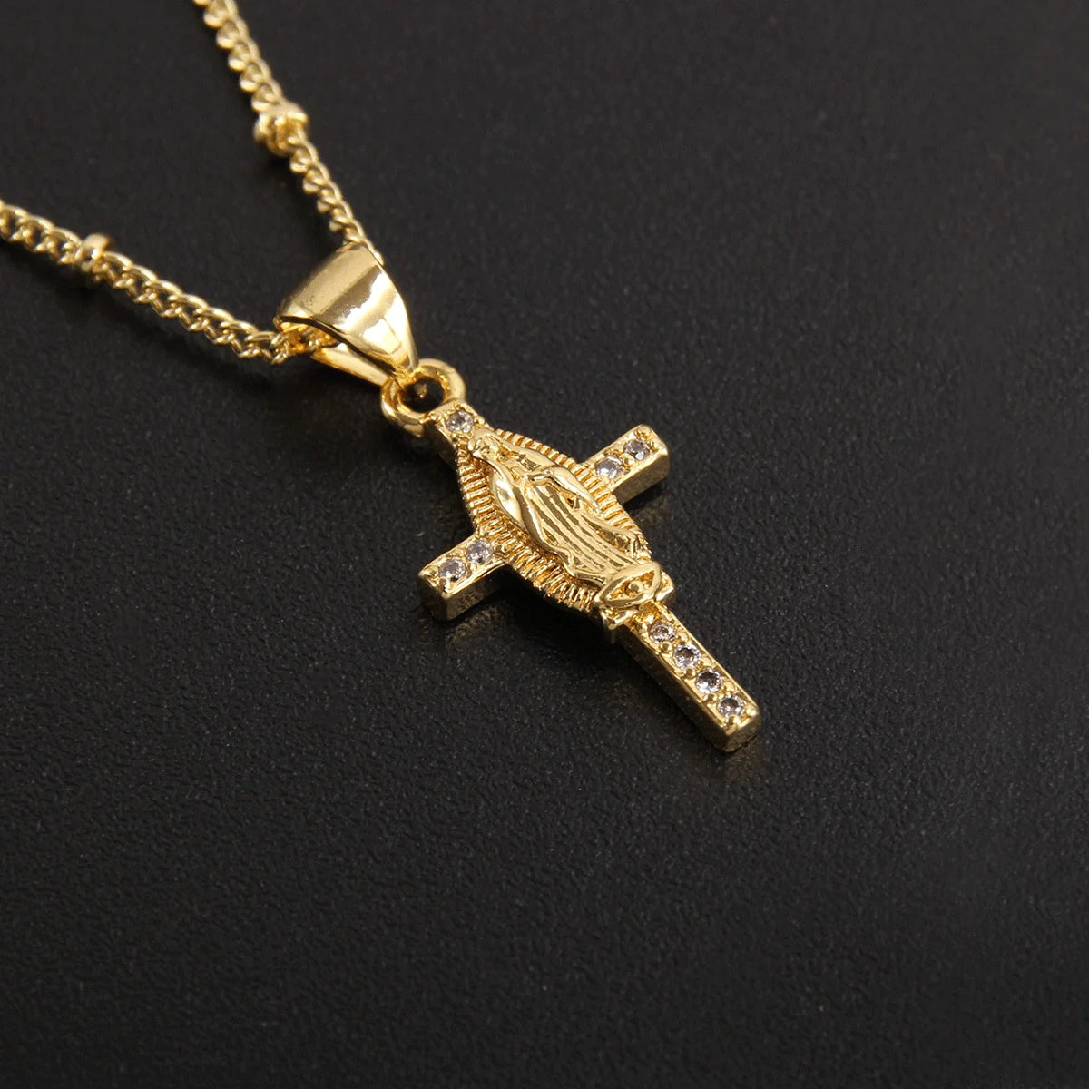 Collier Croix Doré Femme Premium