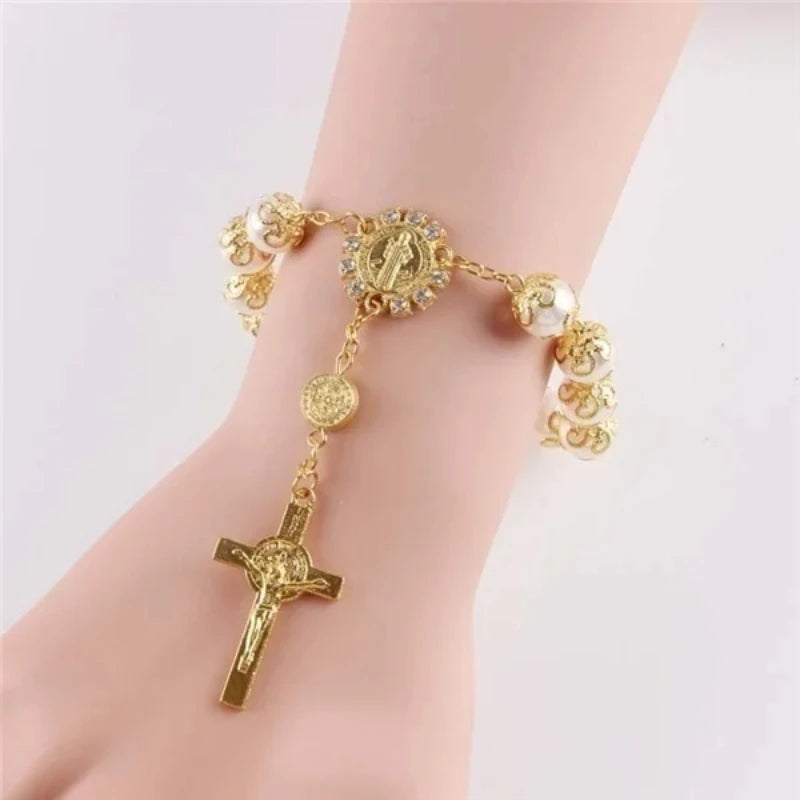 Bracelet Dizainier en Perles Dorées et Argentées