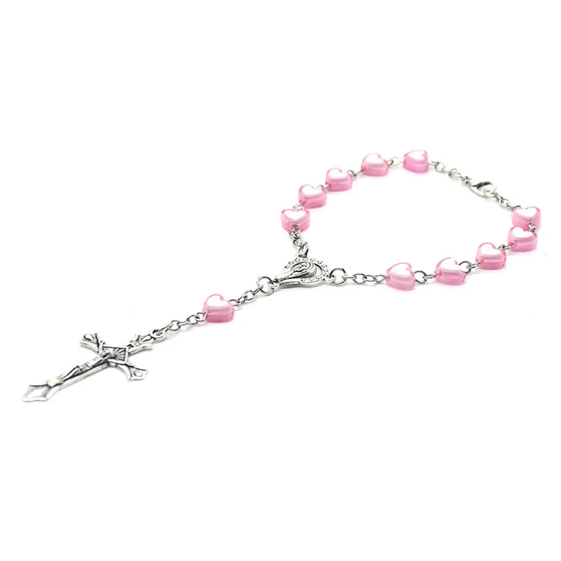 Dizainier Bracelet avec Perles Cœurs Roses