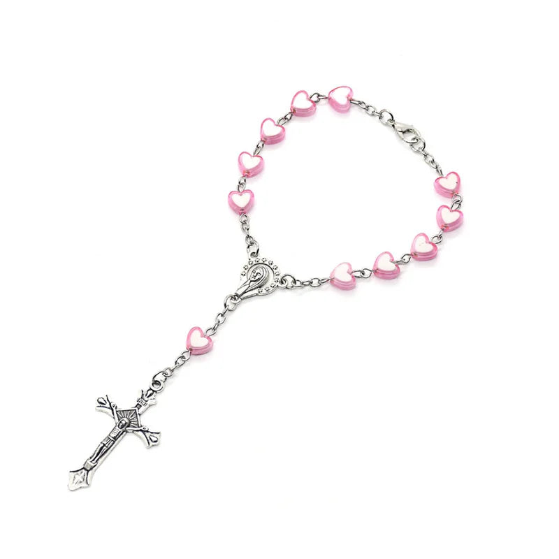 Dizainier Bracelet avec Perles Cœurs Roses