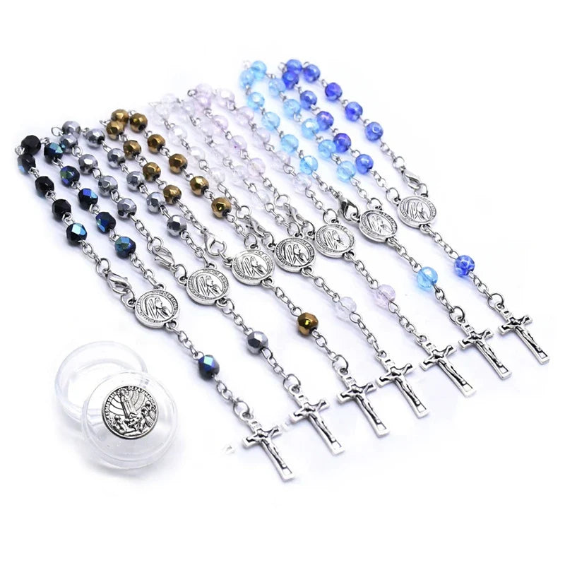 Dizainiers en Perles Colorées avec Médaille de la Vierge Marie