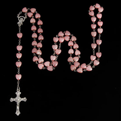 Chapelet en Perles de Cœur Rose