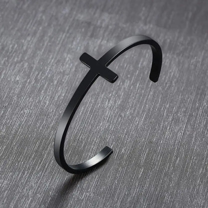 Bracelet Croix Ajustable – Manchette Classique