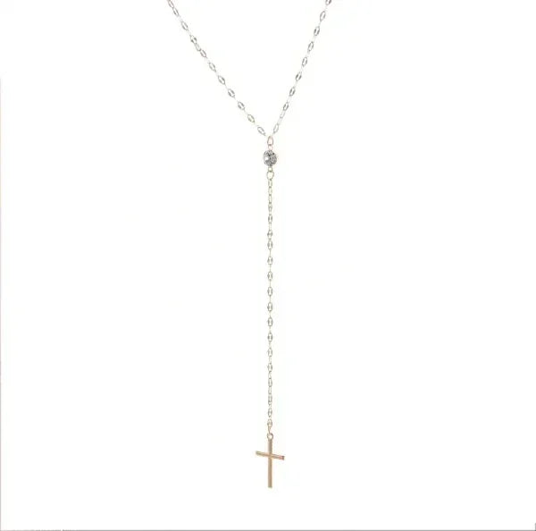 Collier Femme Croix Suspendue en Y - Élégance Moderne et Subtile