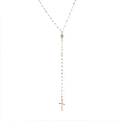 Collier Femme Croix Suspendue en Y - Élégance Moderne et Subtile