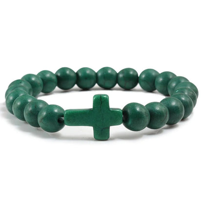 Bracelet Pierre Naturelle Croix – Bracelet Perles