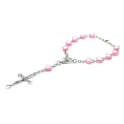 Dizainier Bracelet avec Perles Cœurs Roses