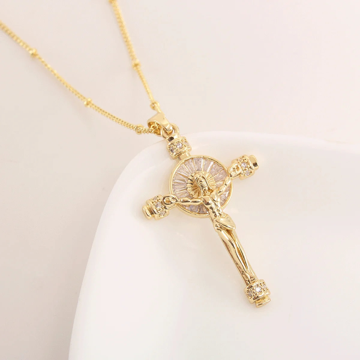 Collier Croix Doré Femme Premium